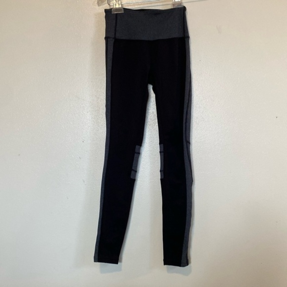 Free People black Gray cotton blend pocket in waistline stretchy ribbed pants